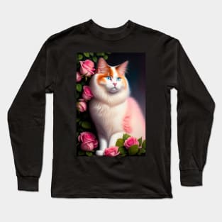 Ragdoll With roses Portrait Long Sleeve T-Shirt